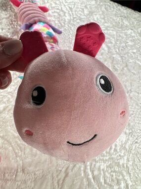 Plush Pink Caterpillar Soft Toy for Kids with growth chart on other side
